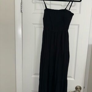 Hollister Black Women's Maxi Dress with Pockets